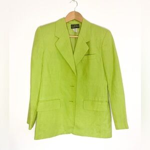 Bright Green Linen Blazer